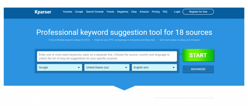 kparser scegliere keywword