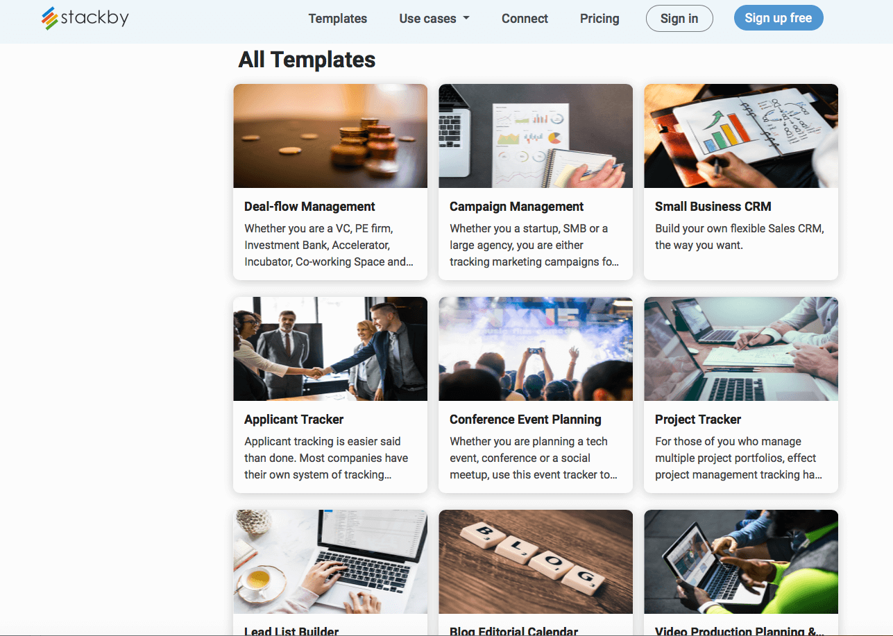 Stackby template Stackby template