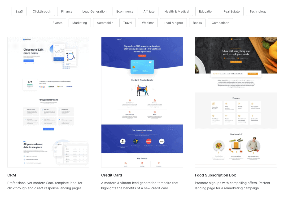 Template Swipe pages