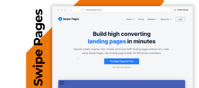 Landing page AMP Swipe pages