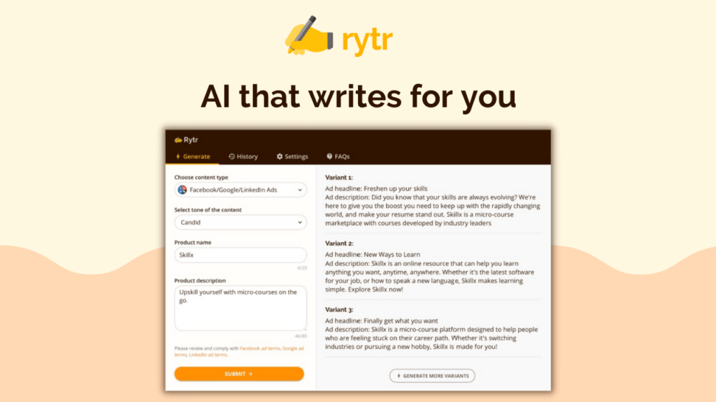 Rytr in lifetime