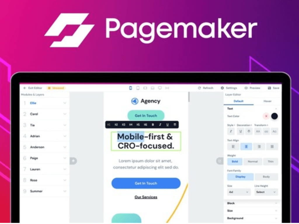 Pagemaker in lifetime