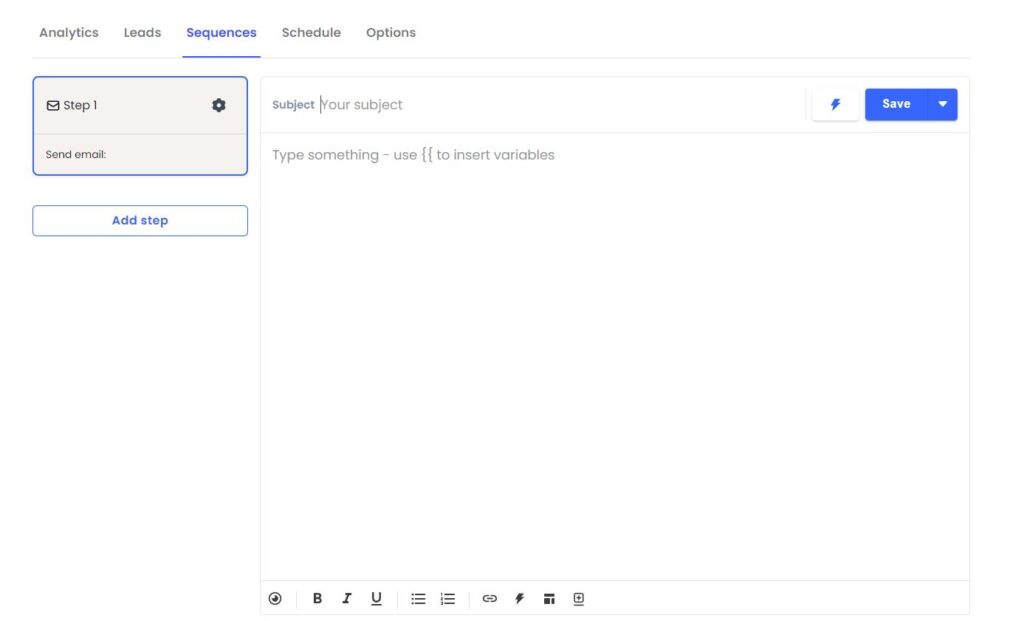 Composizione del corpo della mail su Instantly