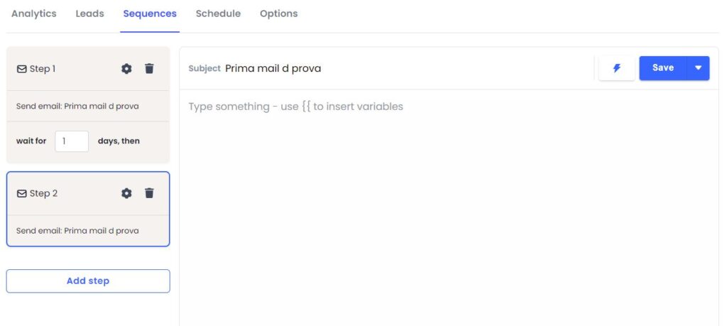 opzioni di invio